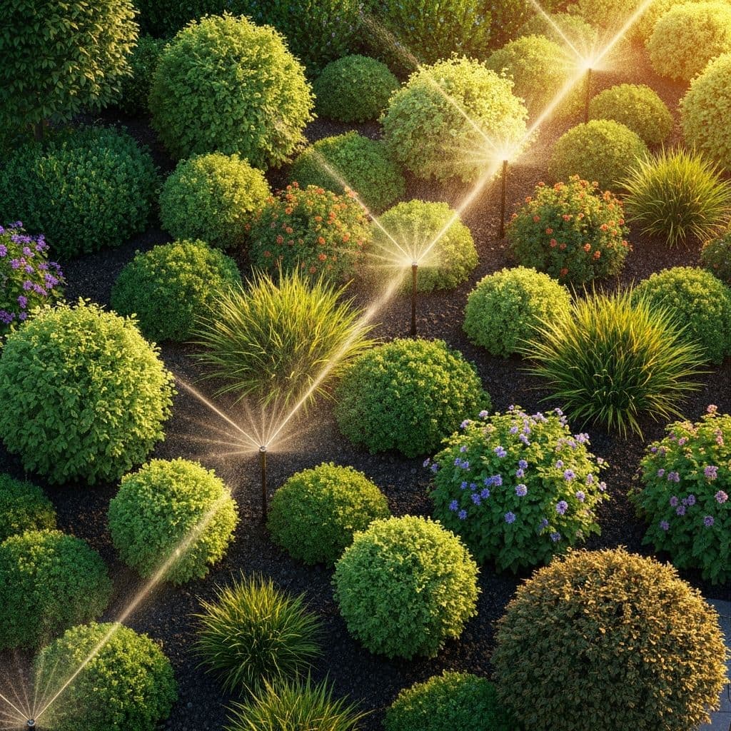 Lush automated garden with smart irrigation